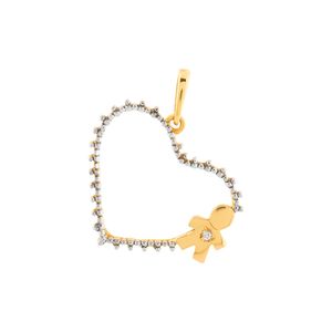 Pingente Coração Menino Bicolor Ouro 18k 750