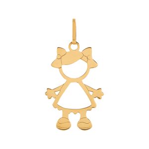 Pingente Menina de Vestido Ouro 18k 750
