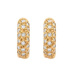 Brinco Argola de Zircônias Ouro 18k 750