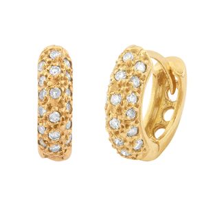 Brinco Argola de Zircônias Ouro 18k 750