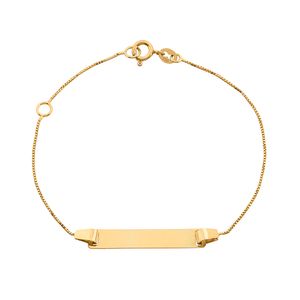 Pulseira Infantil Chapa Personalizável Ouro 18k 750