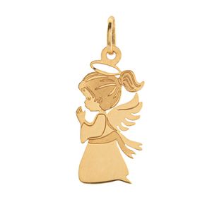 Pingente Anjinha Fosco e Liso Ouro 18k 750