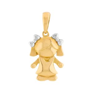 Pingente Menina Bicolor Ouro 18k 750