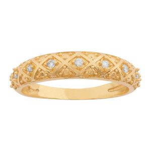 Anel Aparador Cruzado com Diamantes Ouro 18k 750