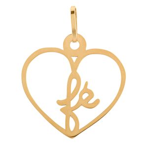 Pingente Coração Fé Pequeno Ouro 18K 750