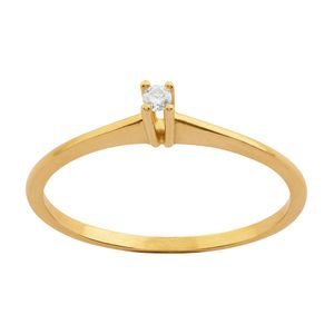 Anel Solitário com Diamante 0,03ct Ouro 18k 750