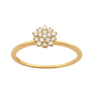 Anel Chuveiro Com Zircônias Ouro 18k 750
