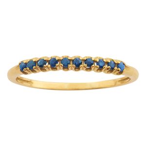 Meia Aliança com Safiras Ouro 18k 750