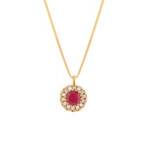 Gargantilha Chuveiro Rubis e Diamantes Ouro 18k 750