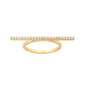 Anel Palito de Zircônias Ouro 18k 750