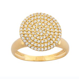 Anel Chuveiro de Zircônias Ouro 18k 750