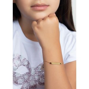 Pulseira Infantil Chapa Personalizável Ouro 18k 750