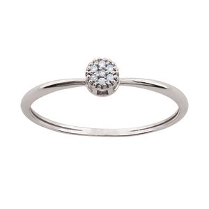 Anel Chuveiro 7 Diamantes Ouro Branco 18k 750