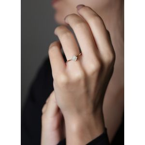 Anel Chuveiro Com Zircônias Ouro 18k 750