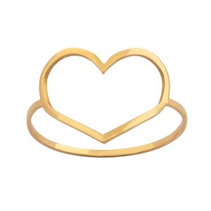 Anel Coração Vazado Ouro 18k 750