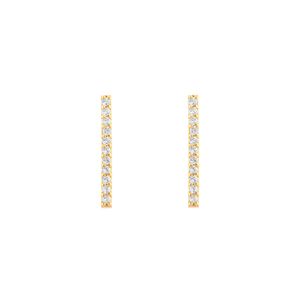 Brinco Palito de Diamantes Ouro 18k 750