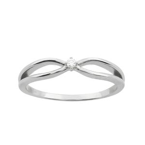 Anel Solitário Infinito com Diamante 0,02ct Ouro Branco 18k 750