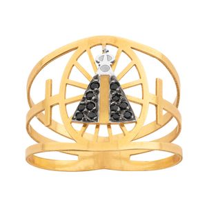 Anel Nossa Senhora Ouro 18k 750 e Espinélios