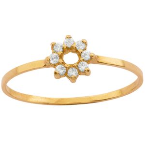 Anel Estrela Zircônias Ouro 18k 750