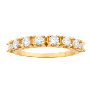 Meia Aliança Ouro 18k 750 e Diamantes