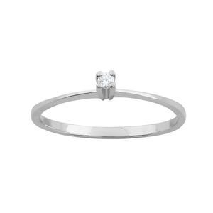 Anel Solitário com Diamante 0,03ct Ouro Branco 18k 750
