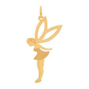 Pingente Fadinha Fosco e Liso Ouro 18k 750