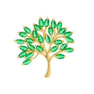Pingente Árvore da Vida com Esmeraldas Sintéticas Ouro 18k 750