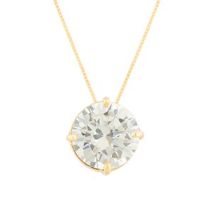 Gargantilha Ponto de Luz Zircônia 8mm Ouro 18K 750