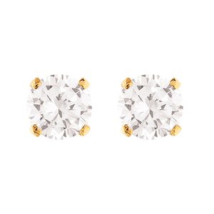 Brinco Ponto de Luz Zircônia 6mm Ouro 18k 750