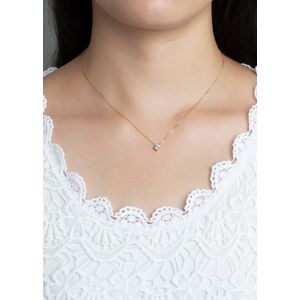 Gargantilha Ponto de Luz Zircônia 5mm Ouro 18K 750