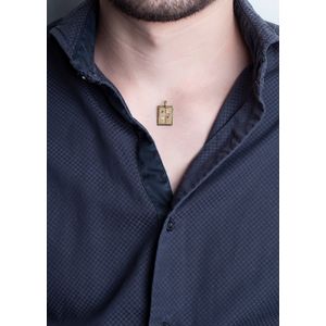 Pingente Placa Cruz Ouro 18k 750 Fosco e Liso