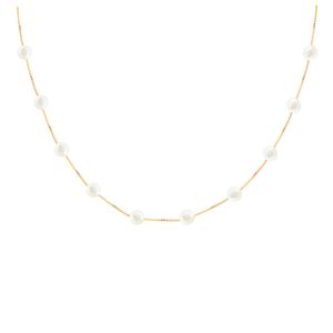 Gargantilha com Pérolas Redondas Ouro 18k 750