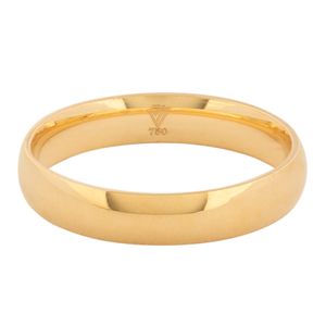 Aliança Individual Clássica 4mm Ouro 18k 750 Peso Médio 4g - AAL8