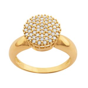 Anel Chuveiro Redondo Diamantes Ouro 18k 750