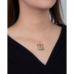 Pingente Placa Vazada Pai Filho e Filha Ouro 18k 750