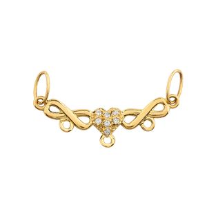 Pingente Canga Coração com Zircônias Ouro 18k 750