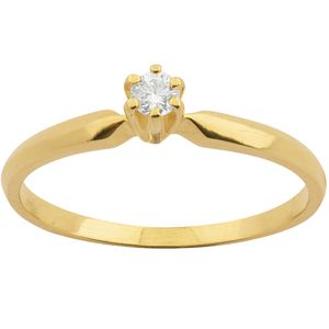 Anel Solitário com Diamante 0,15ct Ouro 18k 750