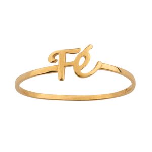 Anel Fé Ouro 18k 750