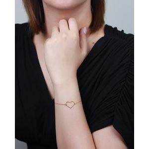 Pulseira Ouro 18k 750 Coração Vazado