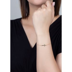 Pulseira Cruz Deitada Ouro 18k 750