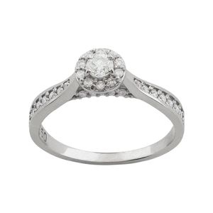 Anel Chuveiro Diamantes Ouro Branco 18k 750