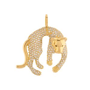 Pingente Onça com Zircônias e Espinélios Ouro 18k 750