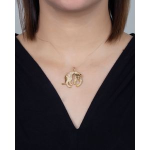 Pingente Onça com Zircônias e Espinélios Ouro 18k 750