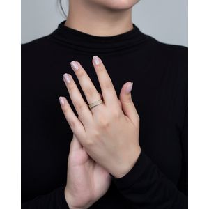 Anel Pavê Quadrado com Diamantes Ouro 18k 750