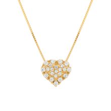 Gargantilha Coração com Diamantes Ouro 18k 750