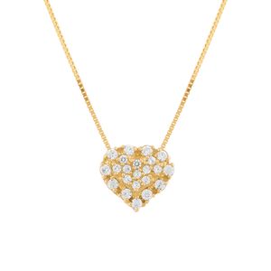 Gargantilha Coração com Diamantes Ouro 18k 750