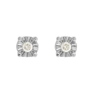 Brinco Bicolor Ponto de Luz Ouro 18k 750 e Diamantes