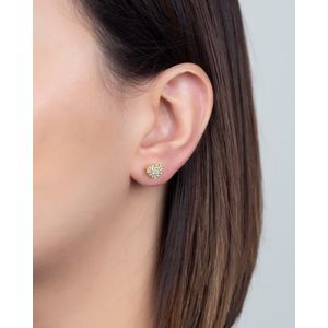 Brinco Coração com Diamantes Ouro 18k 750