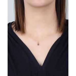 Pingente Ouro 18k 750 Menina Rubi Sintético