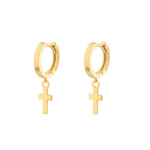 Brinco Argola Cruz Ouro 18k 750